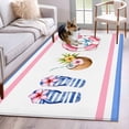 thumbnail image 1 of Swimming Ring Washable Area Rugs 2.7'x5', Summer Slippers Coconut Starfish Stripes Low Pile Throw Living Room Rug Non-Slip Sturdy Edge Binding Carpet for Indoor Entryway Bedside Kitchen, 1 of 9
