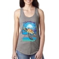 thumbnail image 1 of Swimming Sea Turtle Animal Lover Ladies Racerback Tank Top, Heather Grey, Medium, 1 of 3