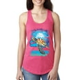 thumbnail image 1 of Swimming Sea Turtle Animal Lover Ladies Racerback Tank Top, Hot Pink, Small, 1 of 3
