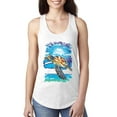 thumbnail image 1 of Swimming Sea Turtle Animal Lover Ladies Racerback Tank Top, White, X-Large, 1 of 3