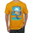 thumbnail image 1 of Swimming Sea Turtle Animal Lover Men's Graphic T-Shirt, Gold, 3XL, 1 of 3