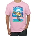 thumbnail image 1 of Swimming Sea Turtle Animal Lover Men's Graphic T-Shirt, Light Pink, Large, 1 of 3