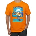 thumbnail image 1 of Swimming Sea Turtle Animal Lover Men's Graphic T-Shirt, Orange, 2XL, 1 of 3