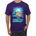 thumbnail image 1 of Swimming Sea Turtle Animal Lover Men's Graphic T-Shirt, Purple, 2XL, 1 of 3