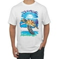 thumbnail image 1 of Swimming Sea Turtle Animal Lover Men's Graphic T-Shirt, White, Medium, 1 of 3