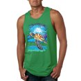 thumbnail image 1 of Swimming Sea Turtle Animal Lover Mens Graphic Tank Top, Kelly, 3XL, 1 of 3