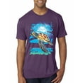 thumbnail image 1 of Swimming Sea Turtle Animal Lover Mens Premium Tri Blend T-Shirt, Vintage Purple, Medium, 1 of 3