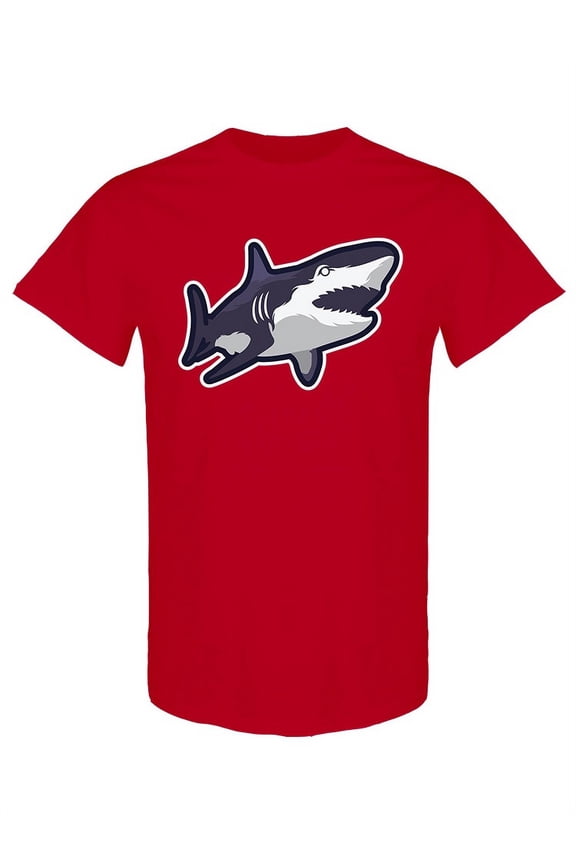 Swimming Shark Design T-Shirt Men -Image by Shutterstock, Male XX-Large