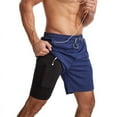 thumbnail image 1 of Swimming Shorts Men, Swimming Trunks With Compression Liner 2 In 1 Quick Dry Stretchy Mens Swim Shorts Surfing Beach Shorts With 2 Zipper Pockets, 1 of 5