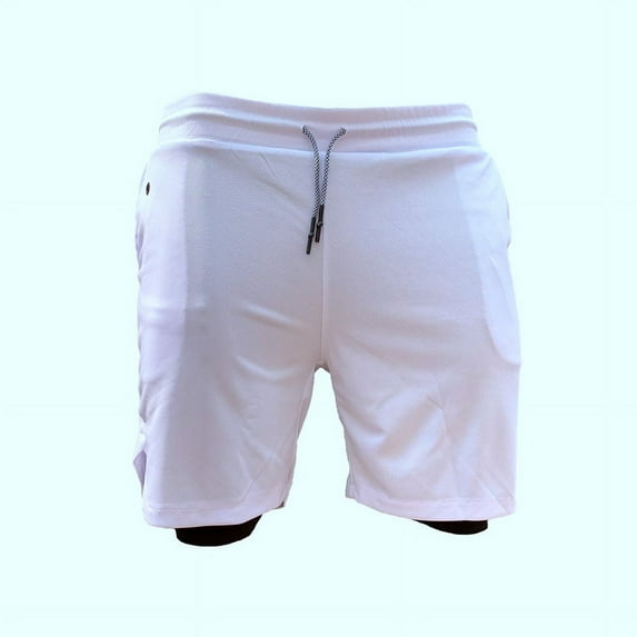 Swimming Shorts Men, Swimming Trunks With Compression Liner 2 In 1 Quick Dry Stretchy Mens Swim Shorts Surfing Beach Shorts With 2 Zipper Pockets