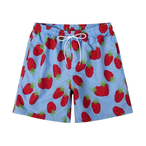 Swimming Shorts for Men 5 Inch Quick Drying Breathable Beach Shorts with Elastic Waistband Security Drawstring Blue Size S