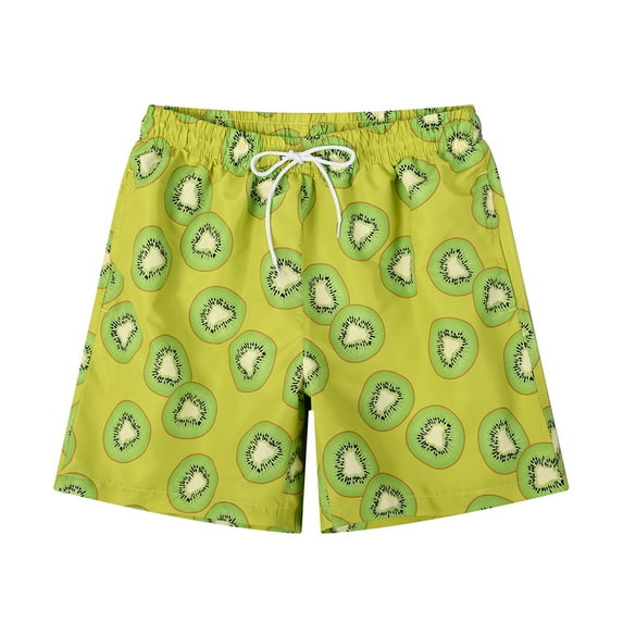 Swimming Shorts for Men 5 Inch Quick Drying Breathable Beach Shorts with Elastic Waistband Security Drawstring Grass Green Size M