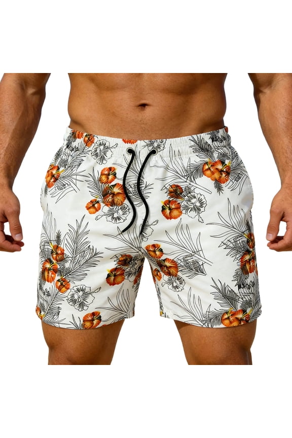 Swimming Shorts for Men Mesh Liner Surfing Water Sports Comfort Beach Essentials for Men,White,XL