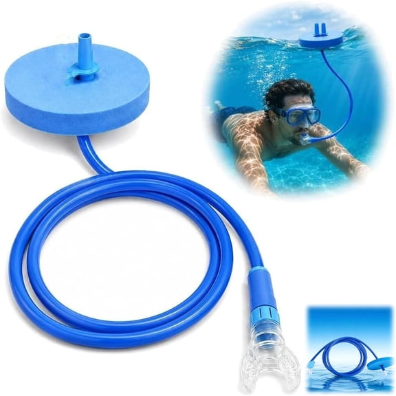 Swimming Snorkel Semi-Dry Tube Floating Anti-Splash Intake Long Tube for Pool Ocean Stable Airflow Dual-Channel Lightweight Diving Breathing Tube