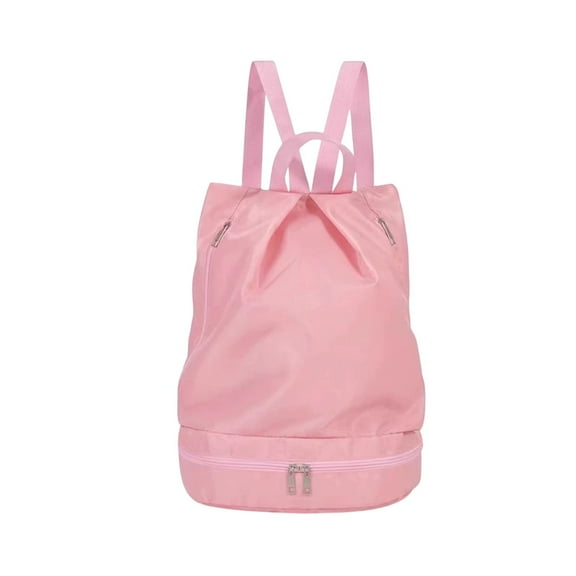 Pink Oxford Cloth Waterproof Backpack with Wet-Dry Compartment for Fitness