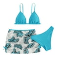 thumbnail image 1 of Swimming Suit For Girls Girls Bathing Suits Teen Girls Swimsuits Bathing Suits 3 Piece Tropical Floral Bikini Sets Girls' Swimwear with Cover Up Skirt Sky Blue 10-12 Years, 1 of 4