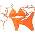 thumbnail image 1 of Swimming Suits for Women, 2 Piece Swimsuit for Women, Womens Bathing Suits, Women's Two Piece Bikini Swimsuit Ribbed Triangle Top Bathing Suits String Cheeky Bikini Sets, Saffron XL, 1 of 4