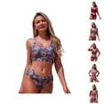 thumbnail image 1 of Swimming Suits for Women Floral Print Tankini Bikini Set Two Piece Bathing With Comfort Bottoms, 1 of 8