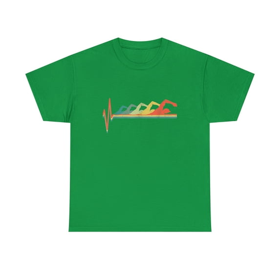 Swimming Swimmer Heartbeat Retro T-Shirt