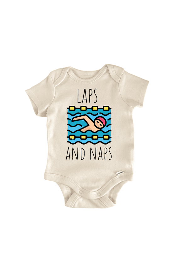 Swimming Swimmer Laps Newborn Baby Bodysuit