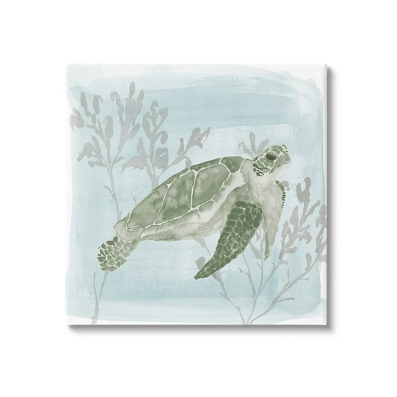 Swimming Tortoise Underwater Scene Animals & Insects Graphic Art Gallery Wrapped Canvas Print Wall Art