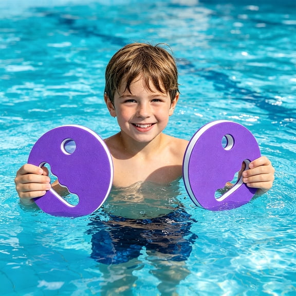 Swimming Training Hand Paddles Resistance Rings Set, Foam Aquatic Exercise Equipment, Portable Pool Fitness Accessory for Adult Water Workout