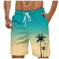 thumbnail image 1 of Swimming Trunks For Men's, Knee Length Long with Inner Swimming Shorts Drawstring Elastic Waist Beach Shorts With Printed Casual Soft, 1 of 4