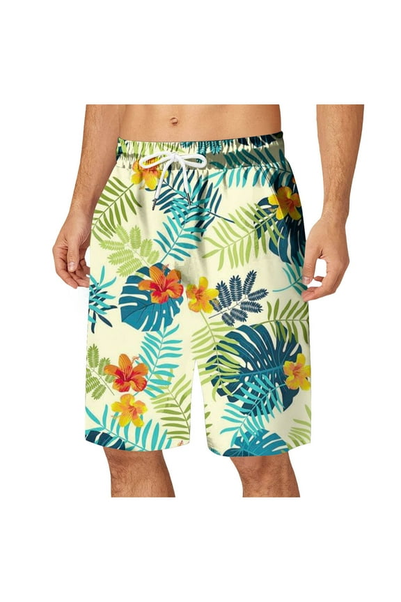 Swimming Trunks for Men Quick Drying 5 Inch Mesh Long Style Beach Essentials for Men,Mint Green,L