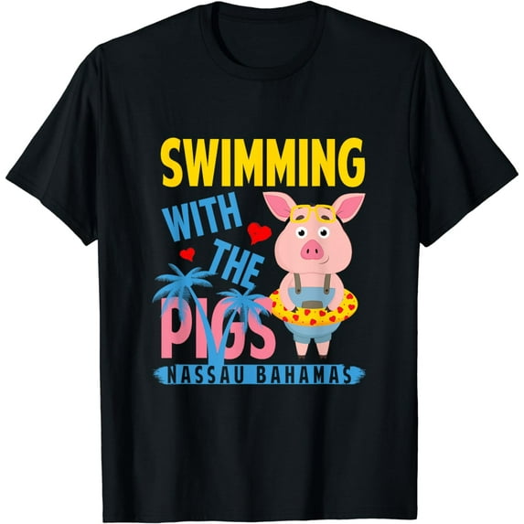 Swimming With The Pigs Nassau Bahamas Hello Summer Beach T-Shirt