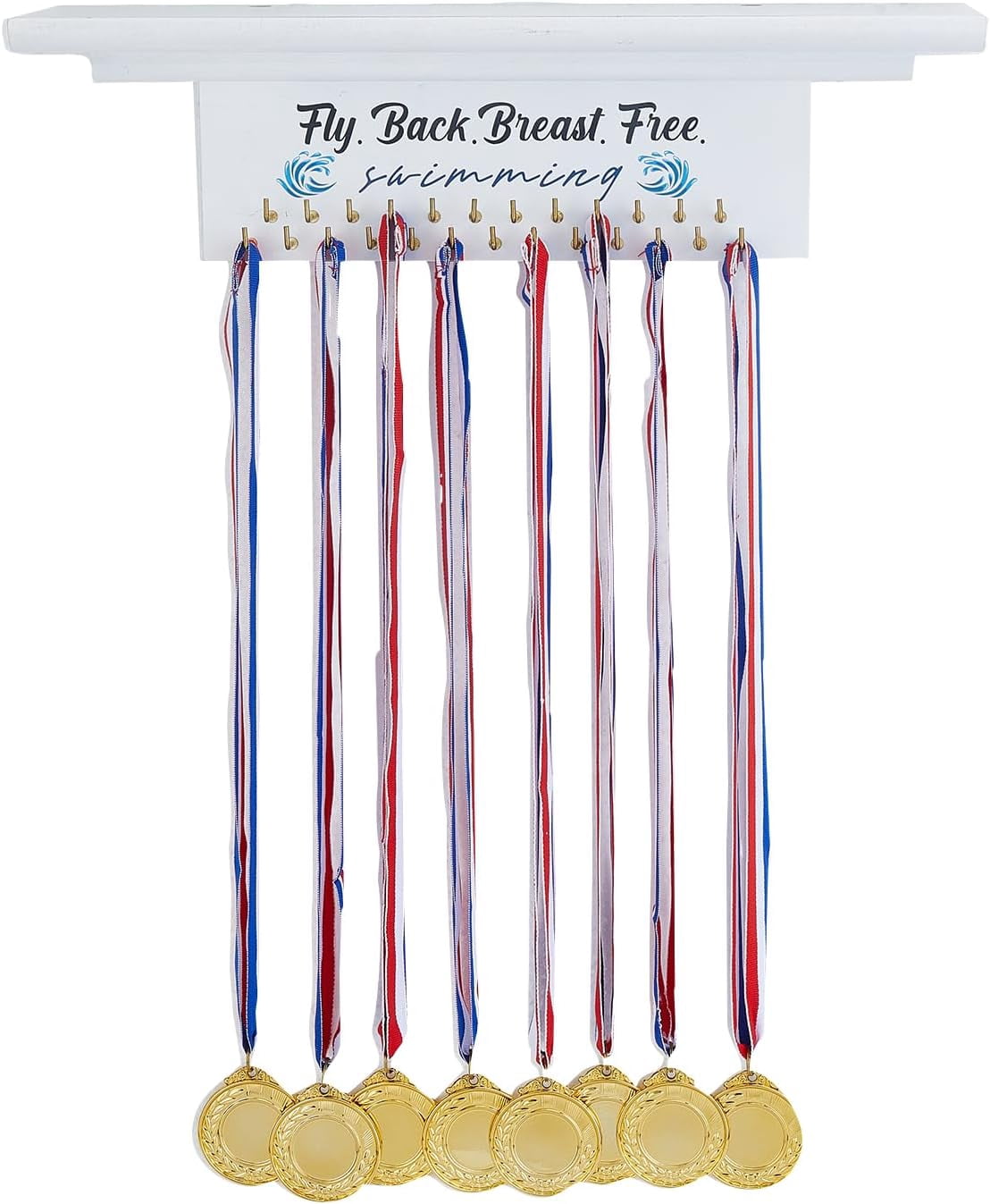 Swimming Wooden Medal Trophy Hanger Medal Holder Display Trophy Shelf ...
