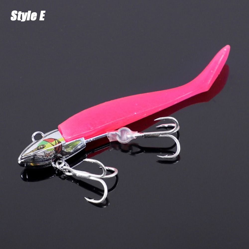 Swimming fly fishing 34G Silicone Minnow Lure Lead Head hook worm Soft bass  Bait STYLE E 
