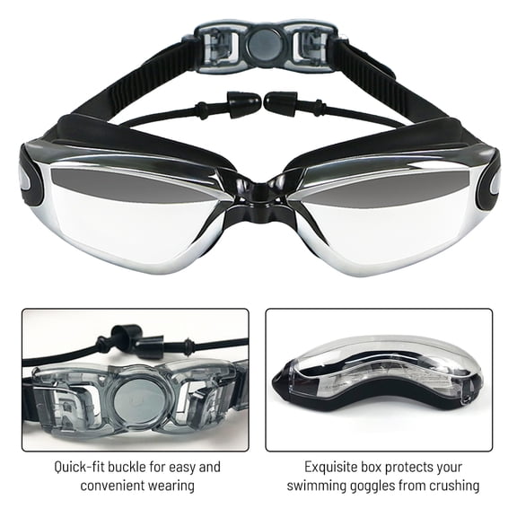 Swimming goggles,Box Women Men Swim With Box No Swim With Anrio Laoshe Papapi Black