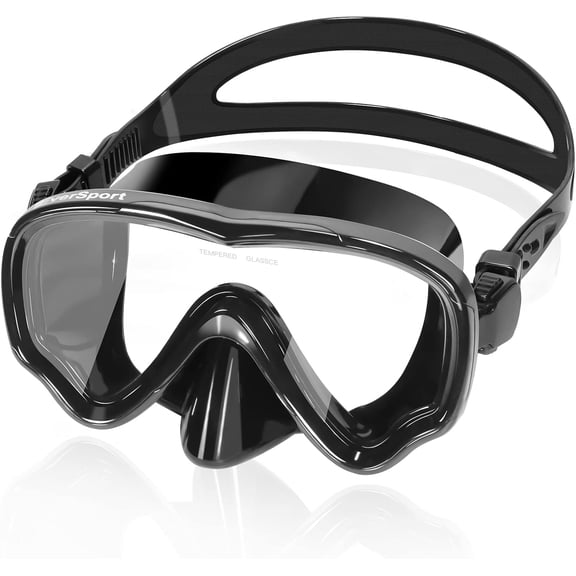 Swimming goggles with nose mask, anti fog transparent diving goggles, wide-angle view without blur, suitable for both men and women