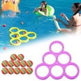 thumbnail image 1 of Swimming pool toys Games,Floating Pool Throwing Game Summer Swimming Pool/Beach Toys Accessories with 12 Colorful Tossing Balls pool toys, 1 of 9