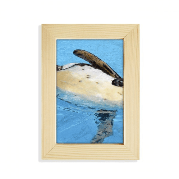 Swimng Antarctic Penguin Science Nature Picture Desktop Display Photo Frame Picture Art Painting 5x7 inch