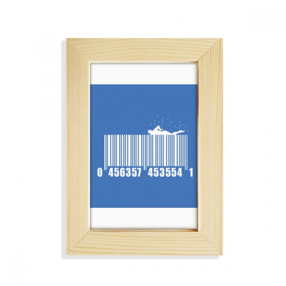 Swimng Butter Fly Bar Code Desktop Display Photo Frame Picture Art Painting 5x7 inch