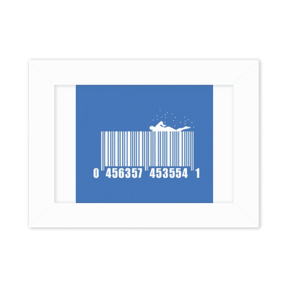 Swimng Butter Fly Bar Code Photo Mount Frame Picture Art Painting Desktop 5x7 inch