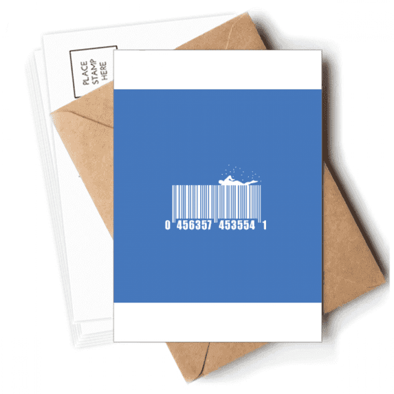 Swimng Butter Fly Bar Code Postcards Envelopes Blank Note Cards Mailing