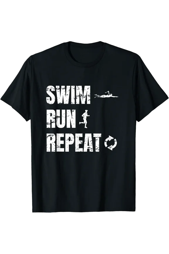 Swimrun Design Swim Run Repeat Swimming Running Sports T-Shirt