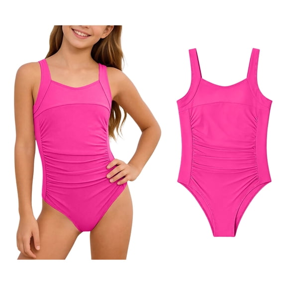 Swimsuit 1 Piece Swimsuit Quick Dry Toddler Bathing Suit Summer Beach Swimwear 12-13Y