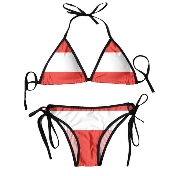 Swimsuit Austria Flag Mujer Women Swimwear Summer Beachwear Bathing Bikinis Sets