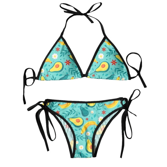Swimsuit Avocado Mujer Women Swimwear Summer Beachwear Bathing Bikinis Sets