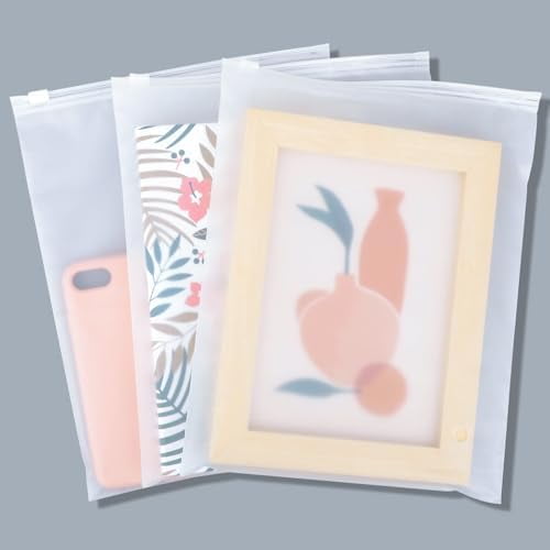 Swimsuit Bags, 25 Pack 8x10 inch Shirt Bags for Small Business, Plastic Bags for Clothes, Bikini, Underwear, Makeups, Resealable Ziplock Packaging Bags, Storage Bags with Zipper, 3 Mil