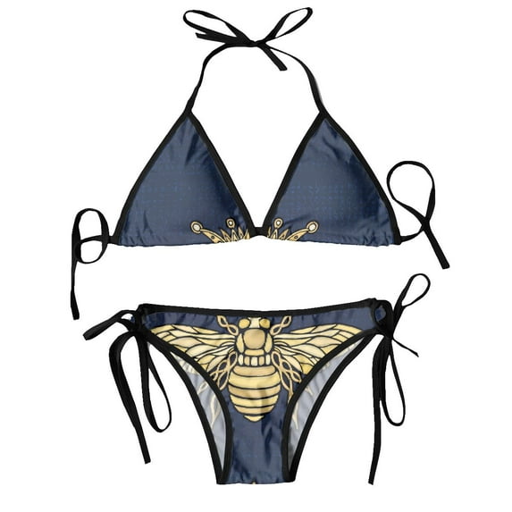 Swimsuit Bee Crown Bumblebee Wasp Insect Mujer Women Swimwear Summer Beachwear Bathing Bikinis Sets