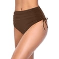 thumbnail image 1 of Swimsuit Bottoms for Women - High Waisted Bikini Bottoms Tie Side Tummy Control Bathing Suit Bottom Brown XXL, 1 of 4