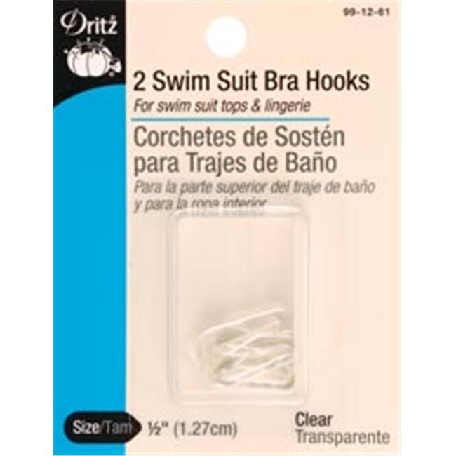 Swimsuit Bra Hook 1/2 Wide 2/Pkg-Clear