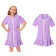 thumbnail image 1 of Swimsuit Cover Up Swim Zip Hoodie Short Sleeve Girls Swim Beach Cover Ups Girls Size 8-9 Years Swimsuit, 1 of 7