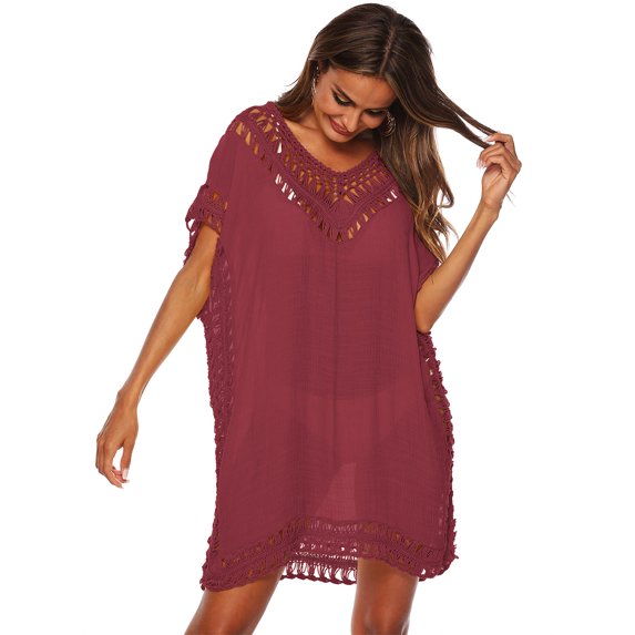 Swimsuit Cover Up Women Swimwear Bathing Suit Dress Sexy Bikini Beach Crochet Beachwear Loose Dress