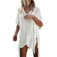 thumbnail image 1 of Swimsuit Cover Up for Women Crochet Sleeveless Tunic V Neck Bikini Beachwear Sheer Bathing Suit Coverups Alsol Lamesa, 1 of 6