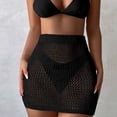 thumbnail image 1 of Swimsuit Cover Up for Women Mesh Crochet Knit Mini Skirt See Through Hollow Out Beach Skirt Tummy Control Bathing Suit Wrap, 1 of 7